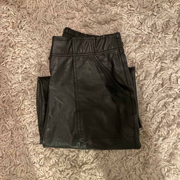 SPANX Black Faux Leather Jogger Pants - Picture 5 of 9